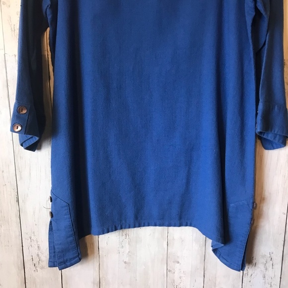 Soft Surroundings Women’s Blue Tunic 3/4 Length Sleeve Top Small - Picture 3 of 16